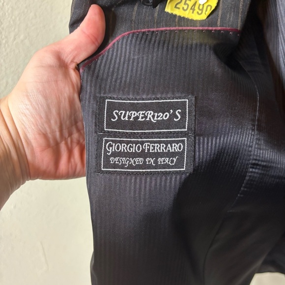 Giorgio Ferraro Classic Black Pinstripe Men's Blazer Size 44R - Picture 5 of 7